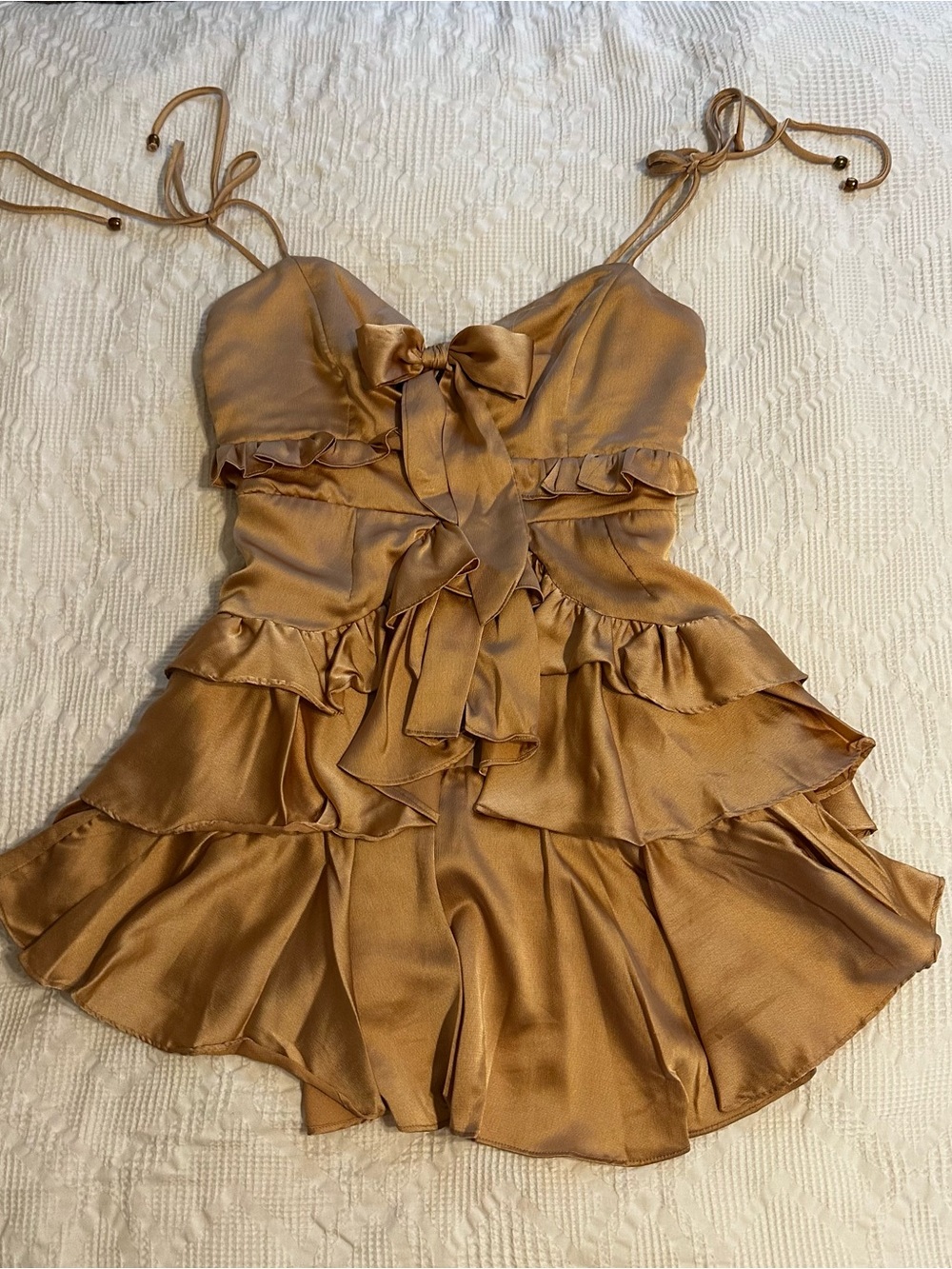 Lavish Tuscoloosa Boutique Layered Dress in Champagne